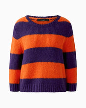 Load image into Gallery viewer, The Oui ESMY Pullover comes in a vibrant violet and orange colour combination and is crafted from a soft knit blend with wool and mohair. Designed as part of the Oui NOS collection.