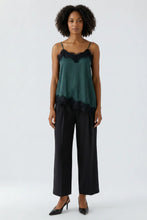 Load image into Gallery viewer, Oui Satin Lace Cami in Scarab