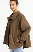 Load image into Gallery viewer, A-line trench jacket with stand collar