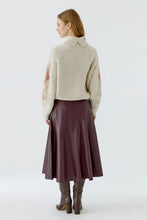 Load image into Gallery viewer, Cream &amp; Burgundy Argyle Roll Neck Jumper
