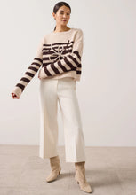 Load image into Gallery viewer, Brown/powder cream pullover
