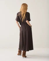 Load image into Gallery viewer, Summum Button Down Brown Dress
