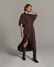 Load image into Gallery viewer, Summum Button Down Brown Dress
