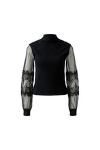 Load image into Gallery viewer, Black Knit with sheer sleeve
