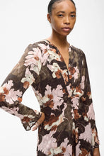 Load image into Gallery viewer, Inwear MASON BROWN DRESS WITH PINK FALL LEAVES
