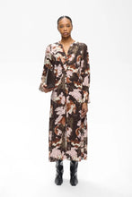 Load image into Gallery viewer, Inwear MASON BROWN DRESS WITH PINK FALL LEAVES
