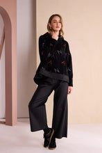 Load image into Gallery viewer, NAYA NAW26110 Bashed Leatherette Look Wide Leg Pull Up Trouser
