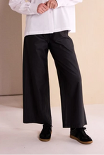 Load image into Gallery viewer, NAYA NAW26110 Bashed Leatherette Look Wide Leg Pull Up Trouser
