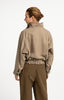 Oversized jacket with stand collar