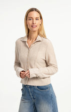 Load image into Gallery viewer, Knitted cardigan with high collar and button closure
