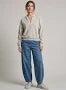 Load image into Gallery viewer, Sweatshirt V-neck Woven Collar Pure Cashmere Grey Melange
